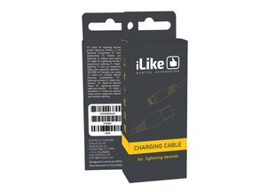 iLike CCI01 Прочный кабель зарядки для iPhone и iPad с разъемом Lightning из TPE USB Fast 3.1A, 1 м черный цена и информация | Кабели для телефонов | pigu.lt