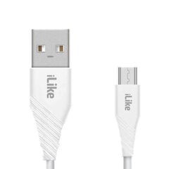 iLike ICM01 Прочный TPE USB к Micro USB Универсальный Зарядный Кабель 1м Белый цена и информация | Кабели для телефонов | pigu.lt