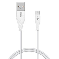 iLike ICM01 Ištvermingas TPE USB į Micro USB Universalus Įkrovimo ir Duomenų Kabelis 1m Baltas kaina ir informacija | Laidai telefonams | pigu.lt