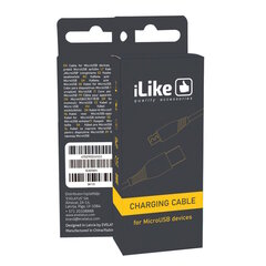 iLike ICM01 Прочный TPE USB к Micro USB Универсальный Зарядный Кабель 1м Черный цена и информация | Кабели для телефонов | pigu.lt
