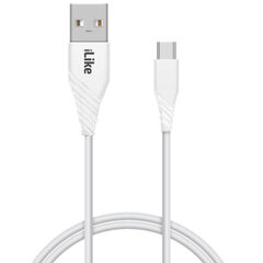 ILike Charging Cable USB to Type-C ICT01 White kaina ir informacija | Laidai telefonams | pigu.lt