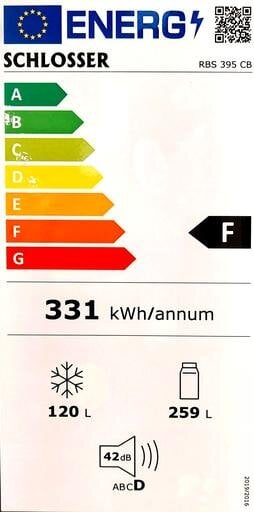 Schlosser RBS395CB kaina ir informacija | Šaldytuvai | pigu.lt