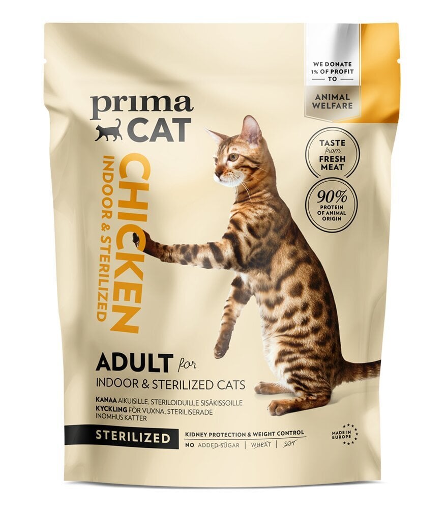 PrimaCat Vištiena Sterilizuotoms Suaugusioms Katėms 1,4 kg цена и информация | Sausas maistas katėms | pigu.lt