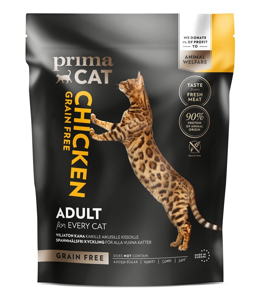 PrimaCat Be grūdų Vištiena Suaugusioms Katėms 1,4 kg kaina ir informacija | Sausas maistas katėms | pigu.lt