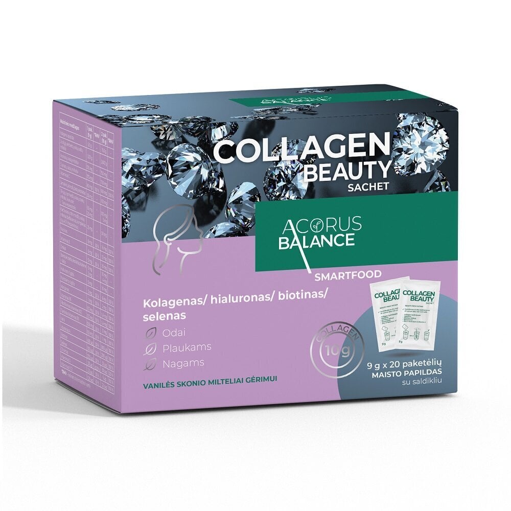 Maisto papildas Acorus Balance Collagen Beauty, 20x9 g kaina ir informacija | Vitaminai, maisto papildai, preparatai grožiui | pigu.lt