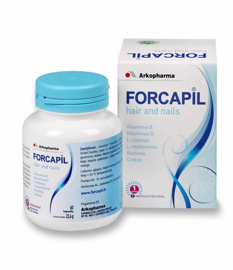 Maisto papildas Forcapil, 60 kapsulių kaina ir informacija | Vitaminai, maisto papildai, preparatai grožiui | pigu.lt