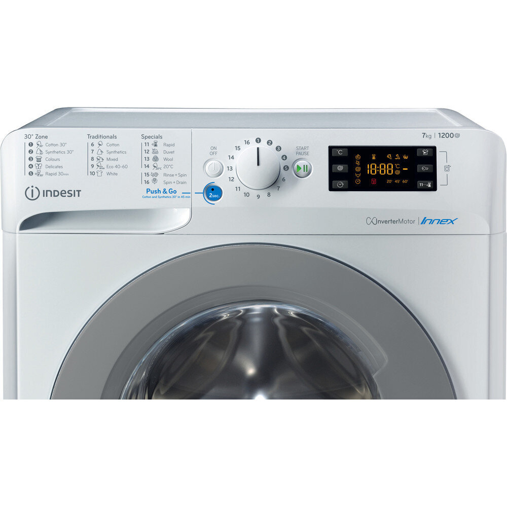 Indesit BWE 71283X WS EE N цена и информация | Skalbimo mašinos | pigu.lt