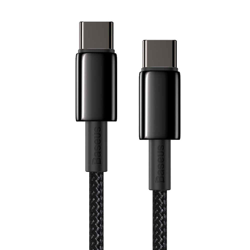 Baseus (CATWJ-A01) USB Type-C - USB Type-C cable Power Delivery Quick Charge 100W 5A 2m, juodas kaina ir informacija | Laidai telefonams | pigu.lt