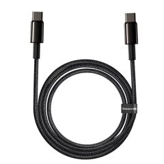 Baseus (CATWJ-A01) USB Type-C - USB Type-C cable Power Delivery Quick Charge 100W 5A 2m, juodas kaina ir informacija | Laidai telefonams | pigu.lt