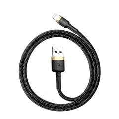 Kabelis Baseus Cafule USB Lightning 1.5 A 2m, auksinis/juodas kaina ir informacija | Laidai telefonams | pigu.lt