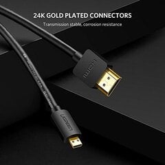 Ugreen (HD127) HDMI, 4K 3D 1m, juodas kaina ir informacija | Kabeliai ir laidai | pigu.lt