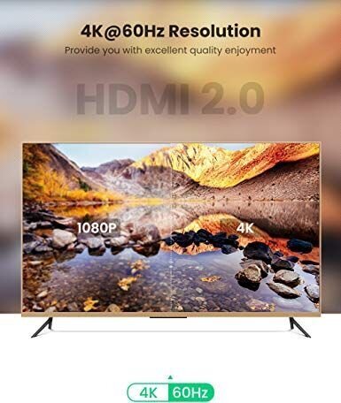 Ugreen HD118 HDMI laidas, 4K 2m, juodas kaina ir informacija | Kabeliai ir laidai | pigu.lt