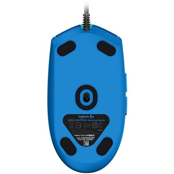 Logitech G203, mėlyna kaina ir informacija | Pelės | pigu.lt