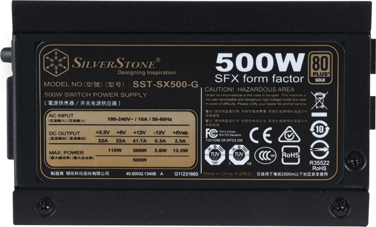 SilverStone SST-SX500-G V1.1 цена и информация | Maitinimo šaltiniai (PSU) | pigu.lt