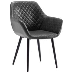 Valgomojo kėdė, pilkos spalvos, dirbtinė oda kaina ir informacija | Virtuvės ir valgomojo kėdės | pigu.lt