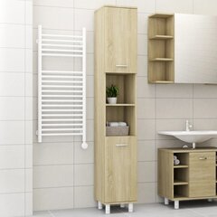 Vonios kambario spintelė, 30x30x179cm, ąžuolo spalvos цена и информация | Шкафчики для ванной | pigu.lt