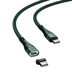 Загрузочный магнитный кабель Baseus Zinc USB Type C - USB Type C 100 W 1,5 м, зеленый цена и информация | Кабели для телефонов | pigu.lt