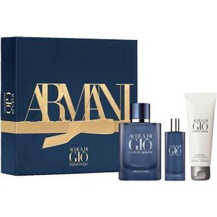 Rinkinys Giorgio Armani Acqua Di Gio Profondo vyrams: kvapusis vanduo EDP 75+15 ml + dušo želė 75 ml kaina ir informacija | Kvepalai vyrams | pigu.lt