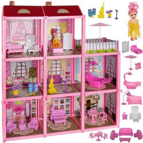 Didelis lėlių namas Kruzzel, D11410 kaina ir informacija | Žaislai mergaitėms | pigu.lt