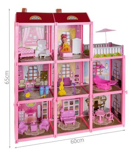 Didelis lėlių namas Kruzzel, D11410 kaina ir informacija | Žaislai mergaitėms | pigu.lt