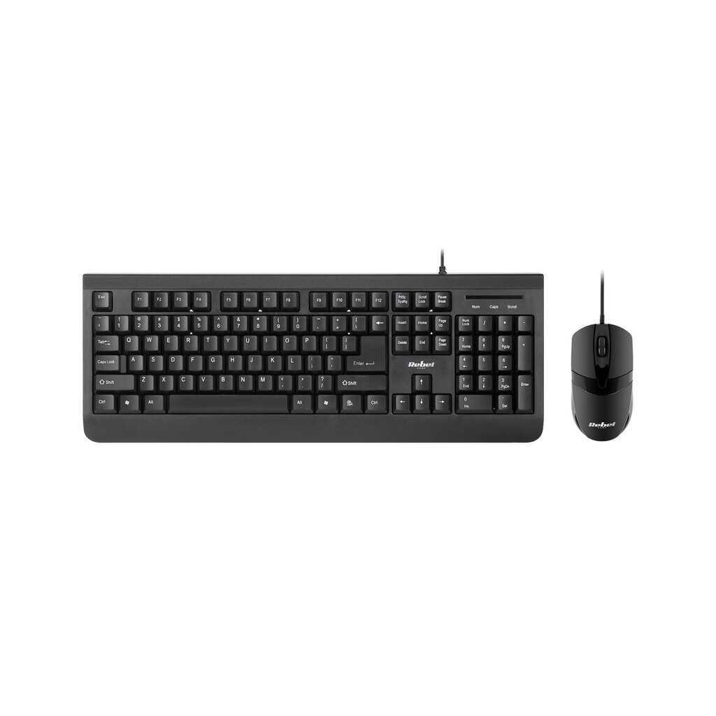 Rebel WDS100 Set Keyboard + Mouse Black (ENG) kaina ir informacija | Klaviatūros | pigu.lt