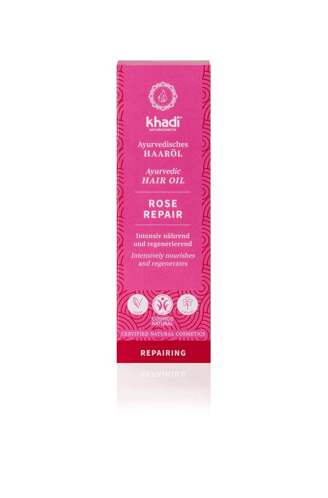 Atstatantis plaukų aliejus Rose Repair Khadi Naturprodukte, 50 ml цена и информация | Priemonės plaukų stiprinimui | pigu.lt