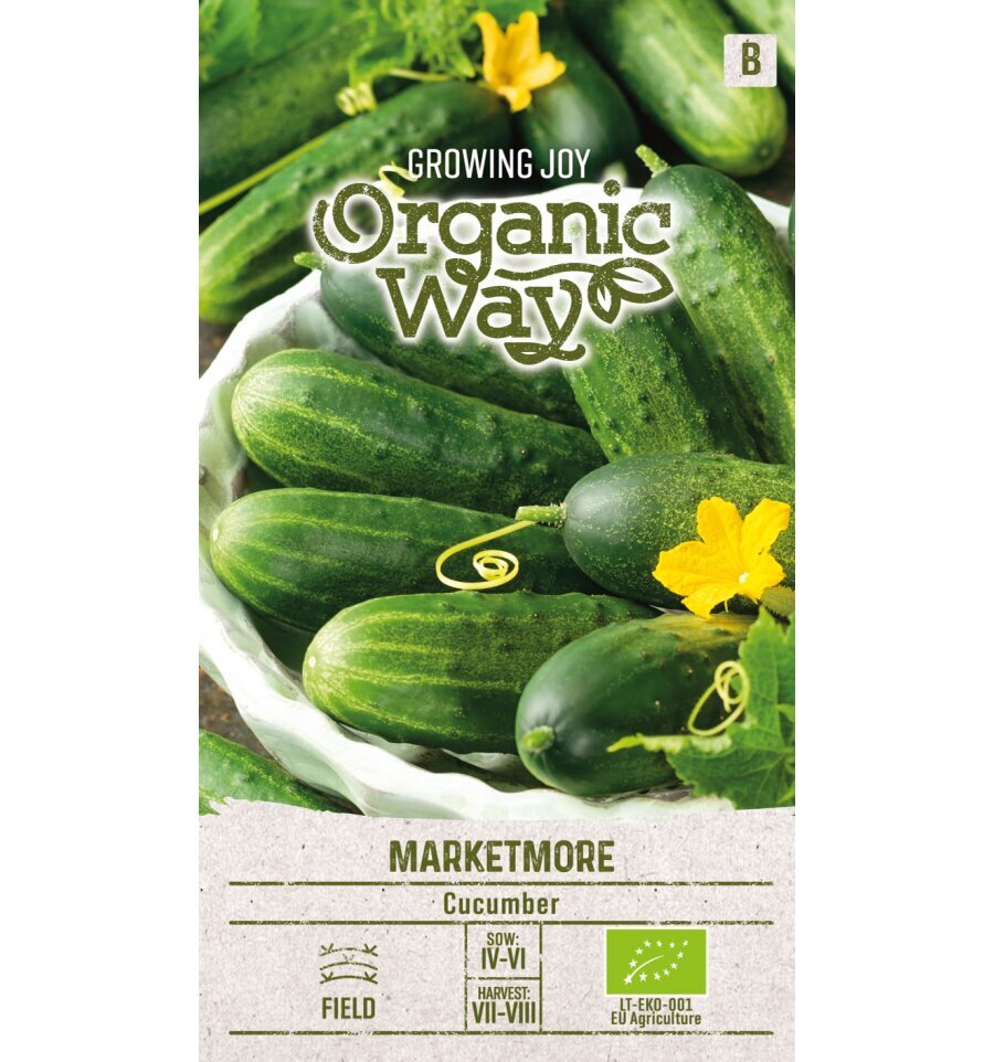 Agurkai paprastieji ilgavaisiai Marketmore Organic Way 1,0 g kaina ir informacija | Daržovių, uogų sėklos | pigu.lt