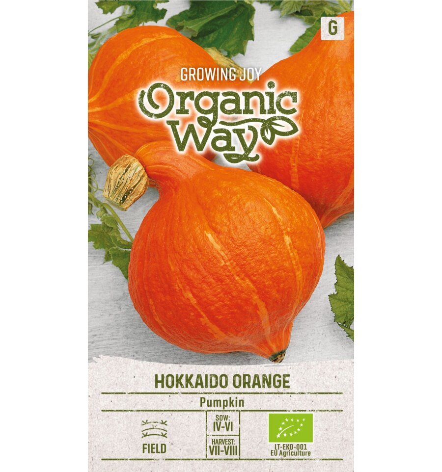 Moliūgai Hokkaido Orange Organic Way 2,0 g цена и информация | Daržovių, uogų sėklos | pigu.lt