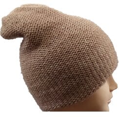 Megzta dviguba kepurė moterims, ruda kaina ir informacija | Kepurės moterims | pigu.lt