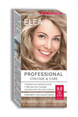 Стойкая крем-краска для волос Elea Professional Colour&Care 9.0 Very light  blond, 123 мл цена и информация | Краска для волос | pigu.lt