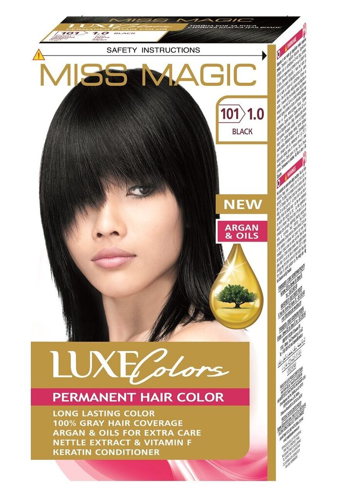 Plaukų dažai Miss Magic Luxe Colors 1.0 Black, 93ml цена и информация | Plaukų dažai | pigu.lt