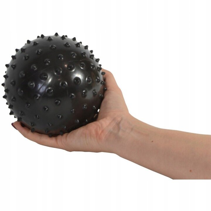 Masažinis kamuolys Eb Fit, 13 cm, juodas kaina ir informacija | Masažo reikmenys | pigu.lt