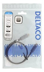 Deltaco, USB-C, 0.5 m kaina ir informacija | Kabeliai ir laidai | pigu.lt