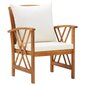 Sodo kėdės su pagalvėlėmis, 2 vnt., medienos masyvas kaina ir informacija | Lauko kėdės, foteliai, pufai | pigu.lt