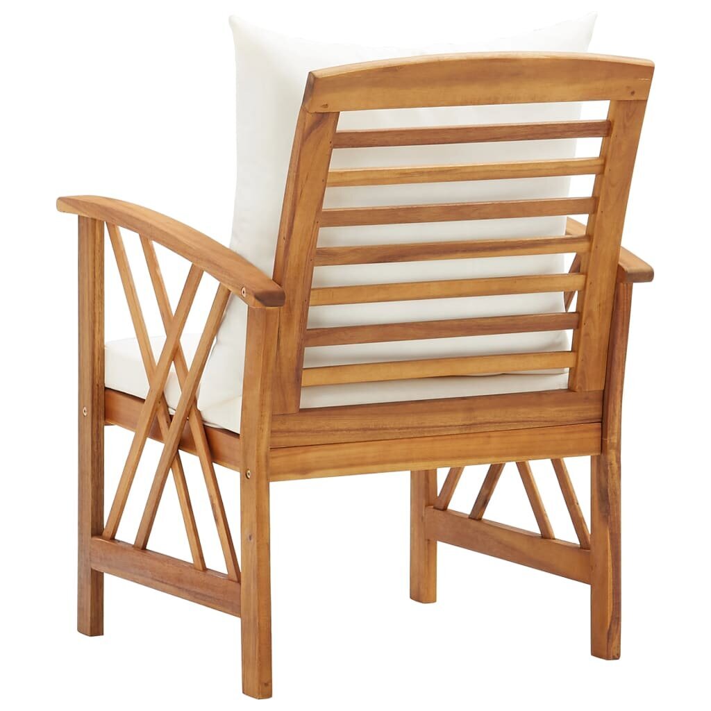 Sodo kėdės su pagalvėlėmis, 2 vnt., medienos masyvas kaina ir informacija | Lauko kėdės, foteliai, pufai | pigu.lt
