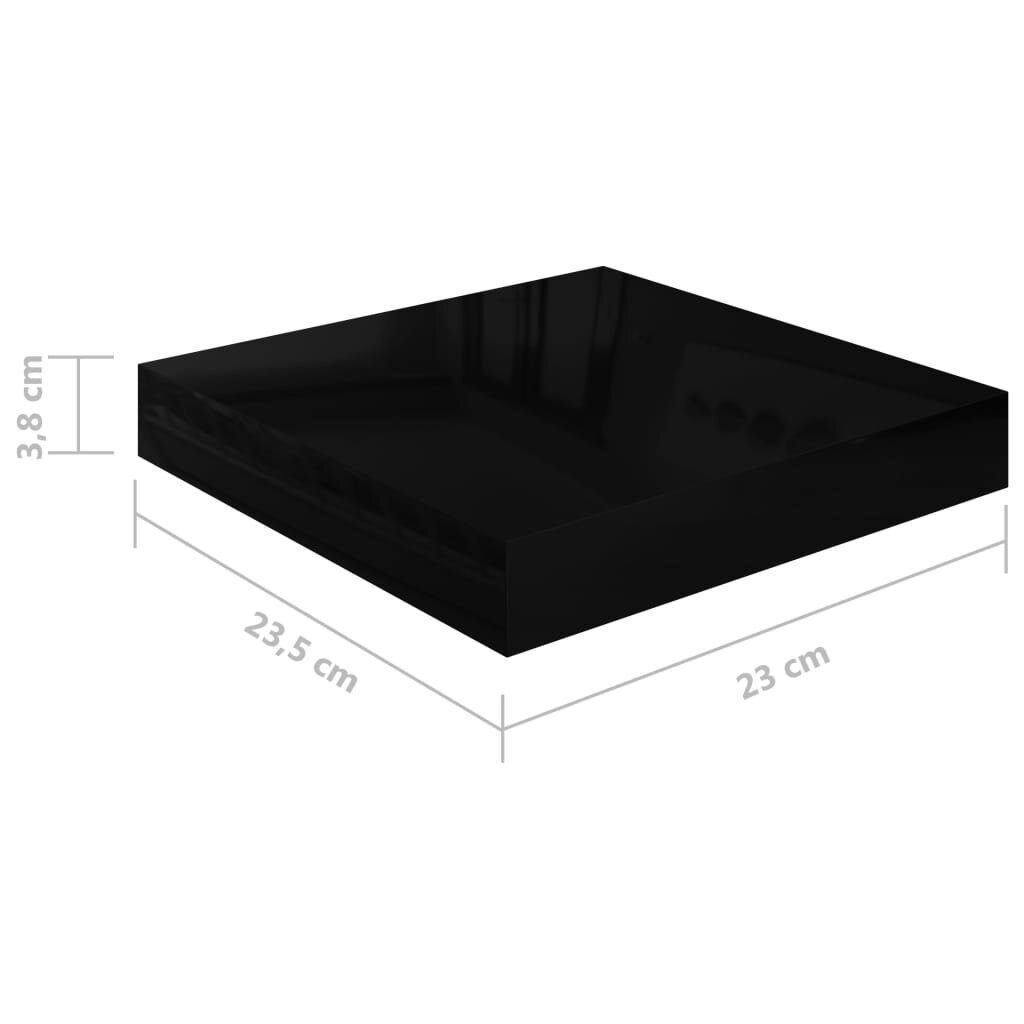 Pakabinamos lentynos VidaXL, 2 vnt., 23x23,5x3,8 cm, juodos цена и информация | Lentynos | pigu.lt