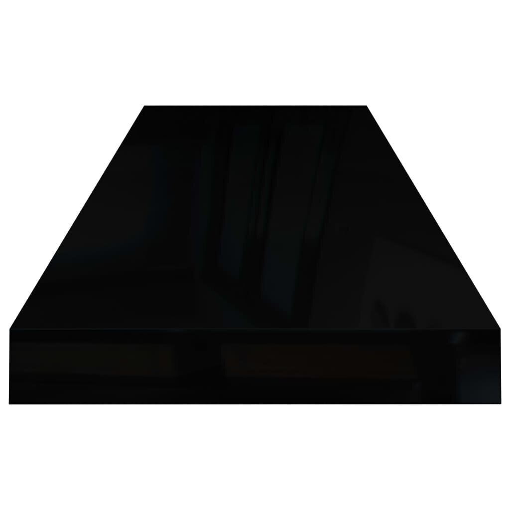 Pakabinamos lentynos VidaXL, 2 vnt., 80x23,5x3,8 cm, juodos kaina ir informacija | Lentynos | pigu.lt