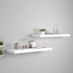 vidaXL Pakabinamos lentynos, 2vnt., baltos, 80x23,5x3,8cm, MDF цена и информация | Полки | pigu.lt