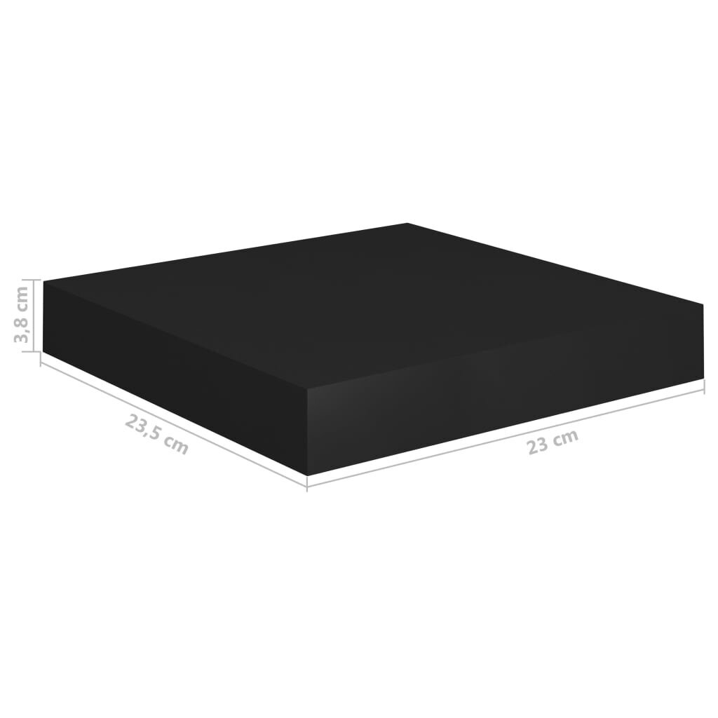 Pakabinamos lentynos VidaXL, 2 vnt., 23x23,5x3,8 cm, juodos kaina ir informacija | Lentynos | pigu.lt