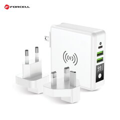 Forcell 4in1 15W Travel Set Беспроводная & Сетевая Зарядка USB C с Power Bank 8000maah цена и информация | Зарядные устройства Power bank | pigu.lt
