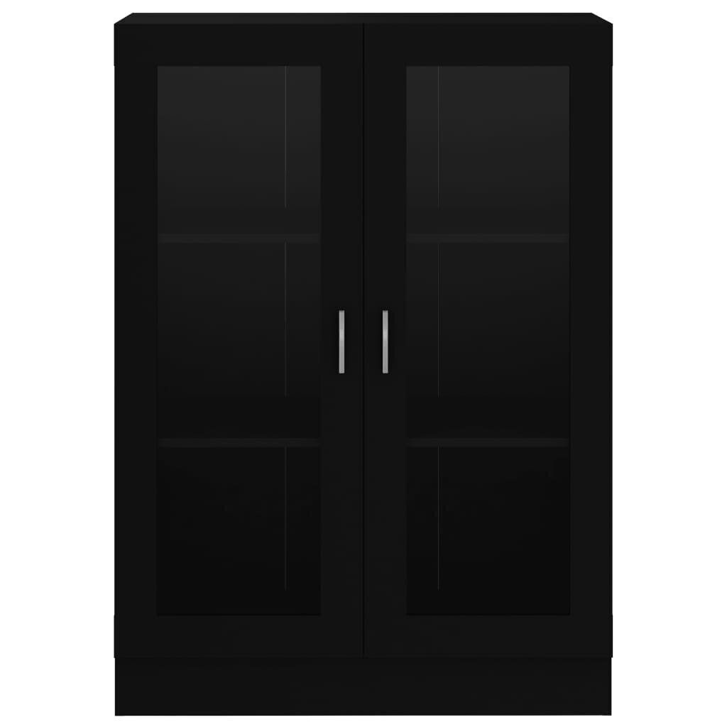 Vitrininė spintelė, 82,5x30,5x115 cm, juoda цена и информация | Vitrinos, indaujos | pigu.lt