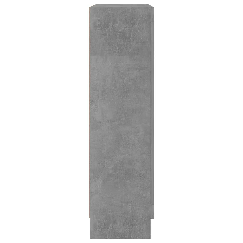 Vitrininė spintelė, betono pilkos spalvos, 82,5x30,5x115cm kaina ir informacija | Vitrinos, indaujos | pigu.lt