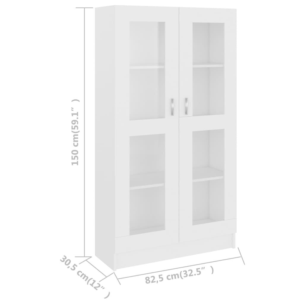 Vitrininė spintelė, 82,5x30,5x150 cm, balta kaina ir informacija | Vitrinos, indaujos | pigu.lt