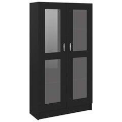 Витринный шкафчик, 82,5х30,5х150 см, черный цена и информация | Полки | pigu.lt