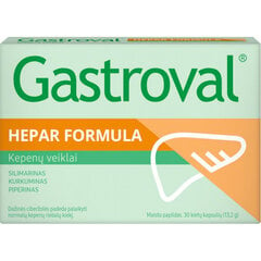 Maisto papildas Gastroval Hepar formula, 30 kapsulių kaina ir informacija | Vitaminai, maisto papildai, preparatai gerai savijautai | pigu.lt