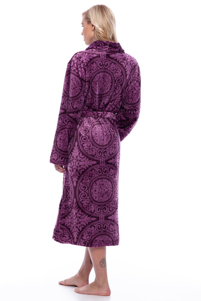 Chalatas violetinis su ornamentais kaina ir informacija | Chalatai moterims | pigu.lt