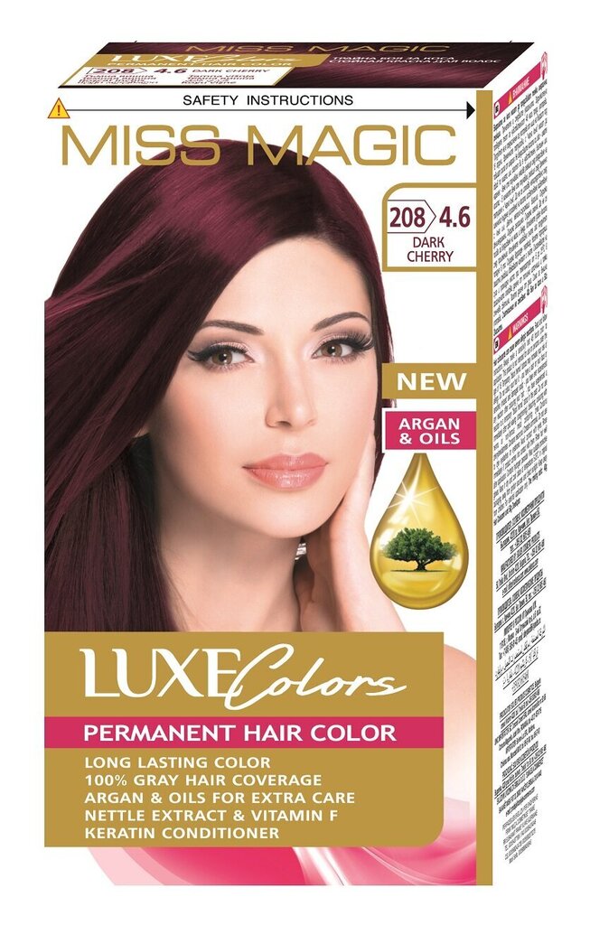 Plaukų dažai Miss Magic Luxe Colors 4.6 Dark cherry, 93ml kaina ir informacija | Plaukų dažai | pigu.lt