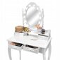 Baltas Kosmetinis Staliukas Su LED Apšvietimu Ir Kėdutė kaina ir informacija | Kosmetiniai staliukai | pigu.lt