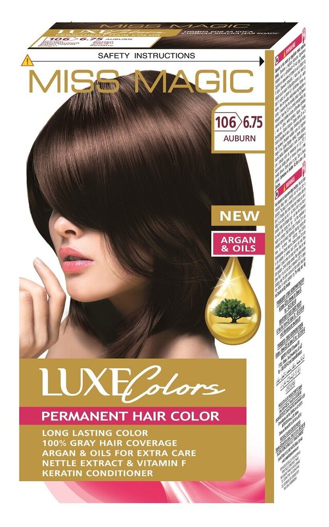 Plaukų dažai Miss Magic Luxe Colors 6.75 Auburn, 93ml цена и информация | Plaukų dažai | pigu.lt