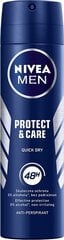 Спрей-антиперспирант Nivea Men Protect and Care, 250 мл цена и информация | Дезодоранты | pigu.lt